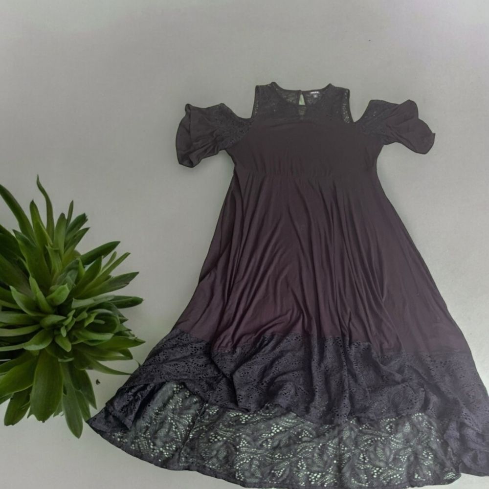 Torrid Midi Jersey Cold Shoulder Dress - Size 2X - Picture 4 of 5